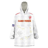 Custom Cape Verde Football Wearable Blanket Hoodie Come On Tubaroes Azuis - White - Wonder Print Shop