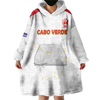 Custom Cape Verde Football Wearable Blanket Hoodie Come On Tubaroes Azuis - White - Wonder Print Shop