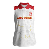 Custom Cape Verde Football Women Sleeveless Polo Shirt Come On Tubaroes Azuis - White - Wonder Print Shop