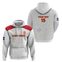 Custom Cape Verde Football Zip Hoodie Come On Tubaroes Azuis - White - Wonder Print Shop