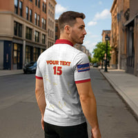 Custom Cape Verde Football Zipper Polo Shirt Come On Tubaroes Azuis - White - Wonder Print Shop
