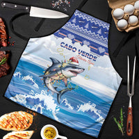 Cape Verde Football Christmas Apron Feliz Natal Tubaroes Azuis - Wonder Print Shop
