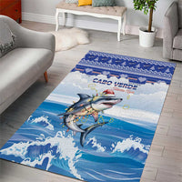 Cape Verde Football Christmas Area Rug Feliz Natal Tubaroes Azuis - Wonder Print Shop