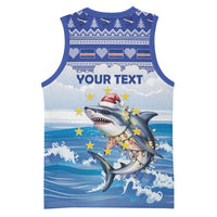 Personalized Cape Verde Football Christmas Basketball Jersey Feliz Natal Tubaroes Azuis - Wonder Print Shop