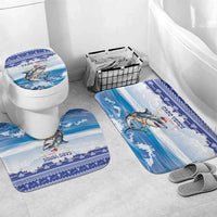Cape Verde Football Christmas Bathroom Set Feliz Natal Tubaroes Azuis - Wonder Print Shop