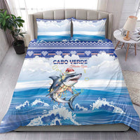 Cape Verde Football Christmas Bedding Set Feliz Natal Tubaroes Azuis - Wonder Print Shop