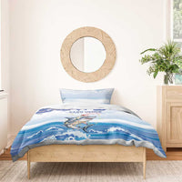 Cape Verde Football Christmas Bedding Set Feliz Natal Tubaroes Azuis - Wonder Print Shop