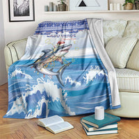 Cape Verde Football Christmas Blanket Feliz Natal Tubaroes Azuis - Wonder Print Shop