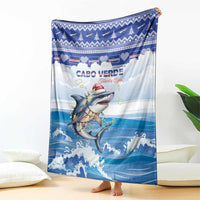 Cape Verde Football Christmas Blanket Feliz Natal Tubaroes Azuis - Wonder Print Shop