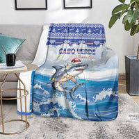 Cape Verde Football Christmas Blanket Feliz Natal Tubaroes Azuis - Wonder Print Shop