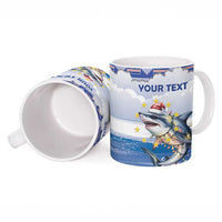 Personalized Cape Verde Football Christmas Ceramic Mug Feliz Natal Tubaroes Azuis - Wonder Print Shop