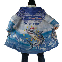 Personalized Cape Verde Football Christmas Cloak Feliz Natal Tubaroes Azuis - Wonder Print Shop