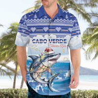 Personalized Cape Verde Football Christmas Hawaiian Shirt Feliz Natal Tubaroes Azuis - Wonder Print Shop