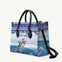 Cape Verde Football Christmas Leather Bag Feliz Natal Tubaroes Azuis - Wonder Print Shop