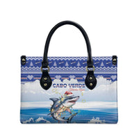 Cape Verde Football Christmas Leather Bag Feliz Natal Tubaroes Azuis - Wonder Print Shop