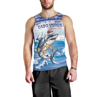Personalized Cape Verde Football Christmas Men Tank Top Feliz Natal Tubaroes Azuis - Wonder Print Shop
