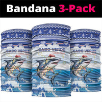 Cape Verde Football Christmas Neck Gaiter Feliz Natal Tubaroes Azuis - Wonder Print Shop