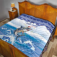 Cape Verde Football Christmas Quilt Feliz Natal Tubaroes Azuis - Wonder Print Shop