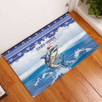 Cape Verde Football Christmas Rubber Doormat Feliz Natal Tubaroes Azuis - Wonder Print Shop