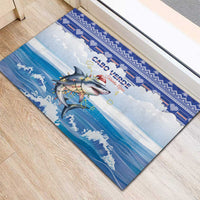 Cape Verde Football Christmas Rubber Doormat Feliz Natal Tubaroes Azuis - Wonder Print Shop