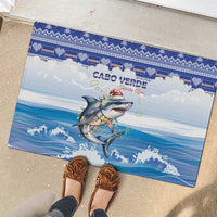 Cape Verde Football Christmas Rubber Doormat Feliz Natal Tubaroes Azuis - Wonder Print Shop