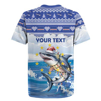 Personalized Cape Verde Football Christmas Rugby Jersey Feliz Natal Tubaroes Azuis - Wonder Print Shop