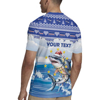 Personalized Cape Verde Football Christmas Rugby Jersey Feliz Natal Tubaroes Azuis - Wonder Print Shop