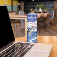 Personalized Cape Verde Football Christmas Skinny Tumbler Feliz Natal Tubaroes Azuis - Wonder Print Shop