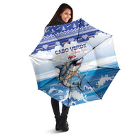 Cape Verde Football Christmas Umbrella Feliz Natal Tubaroes Azuis - Wonder Print Shop
