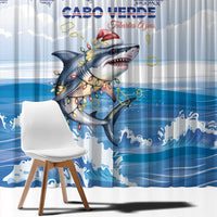 Cape Verde Football Christmas Window Curtain Feliz Natal Tubaroes Azuis - Wonder Print Shop