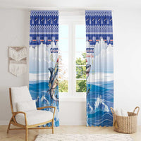 Cape Verde Football Christmas Window Curtain Feliz Natal Tubaroes Azuis - Wonder Print Shop