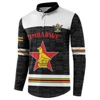 Custom Hockey Zimbabwe Button Sweatshirt Go Champions - Wonder Print Shop