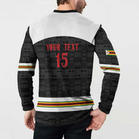 Custom Hockey Zimbabwe Button Sweatshirt Go Champions - Wonder Print Shop