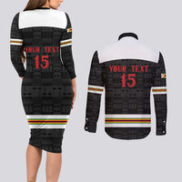 Custom Hockey Zimbabwe Couples Matching Long Sleeve Bodycon Dress and Long Sleeve Button Shirt Go Champions - Wonder Print Shop