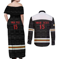 Custom Hockey Zimbabwe Couples Matching Off Shoulder Maxi Dress and Long Sleeve Button Shirt Go Champions - Wonder Print Shop