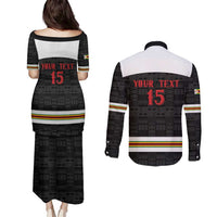 Custom Hockey Zimbabwe Couples Matching Puletasi and Long Sleeve Button Shirt Go Champions - Wonder Print Shop