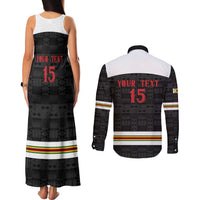 Custom Hockey Zimbabwe Couples Matching Tank Maxi Dress and Long Sleeve Button Shirt Go Champions - Wonder Print Shop