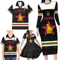 Custom Hockey Zimbabwe Family Matching Long Sleeve Bodycon Dress and Hawaiian Shirt Go Champions - Wonder Print Shop