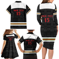 Custom Hockey Zimbabwe Family Matching Long Sleeve Bodycon Dress and Hawaiian Shirt Go Champions - Wonder Print Shop