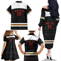 Custom Hockey Zimbabwe Family Matching Off The Shoulder Long Sleeve Dress and Hawaiian Shirt Go Champions - Wonder Print Shop