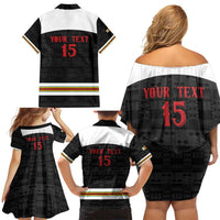 Custom Hockey Zimbabwe Family Matching Off Shoulder Short Dress and Hawaiian Shirt Go Champions - Wonder Print Shop