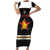 Custom Hockey Zimbabwe Family Matching Short Sleeve Bodycon Dress and Hawaiian Shirt Go Champions - Wonder Print Shop
