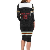 Custom Hockey Zimbabwe Long Sleeve Bodycon Dress Go Champions - Wonder Print Shop