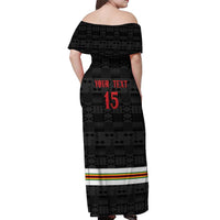 Custom Hockey Zimbabwe Off Shoulder Maxi Dress Go Champions - Wonder Print Shop