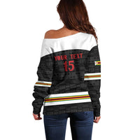Custom Hockey Zimbabwe Off Shoulder Sweater Go Champions - Wonder Print Shop