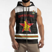 Custom Hockey Zimbabwe Sleeveless Zip Hoodie Go Champions - Wonder Print Shop
