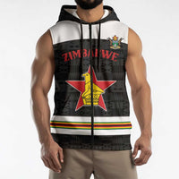 Custom Hockey Zimbabwe Sleeveless Zip Hoodie Go Champions - Wonder Print Shop