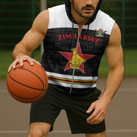 Custom Hockey Zimbabwe Sleeveless Zip Hoodie Go Champions - Wonder Print Shop