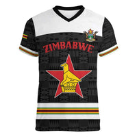 Custom Hockey Zimbabwe Women V-Neck T-Shirt Go Champions - Wonder Print Shop