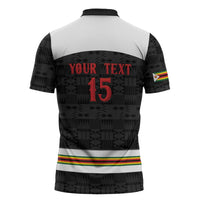 Custom Hockey Zimbabwe Zipper Polo Shirt Go Champions - Wonder Print Shop
